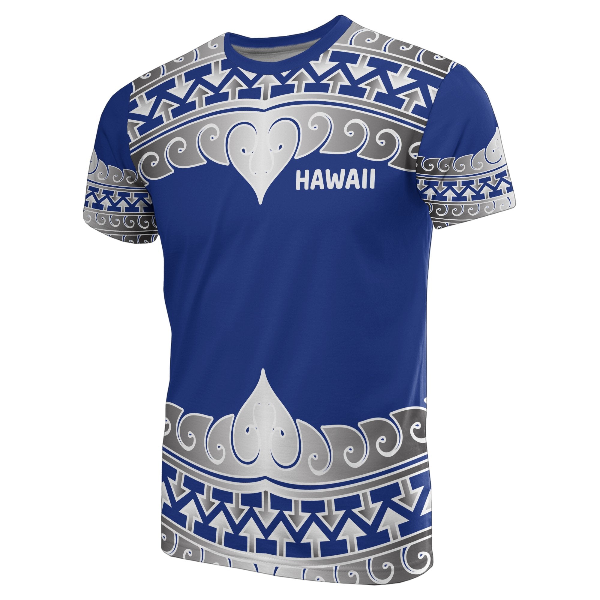 Hawaii All Over T Shirt Hawaii Wave Style Unisex Blue - Polynesian Pride