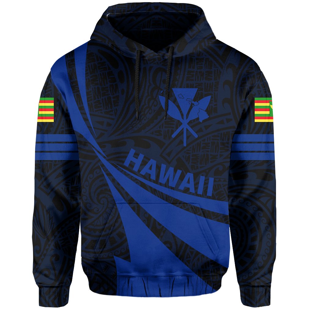 Kanaka Polynesian Hoodie Blue Doma Style - Polynesian Pride
