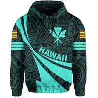 Kanaka Polynesian Hoodie Turquoise Doma Style - Polynesian Pride
