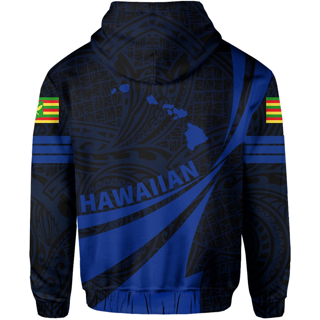 Kanaka Polynesian Hoodie Blue Doma Style - Polynesian Pride
