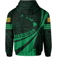 Kanaka Polynesian Hoodie Green Doma Style - Polynesian Pride