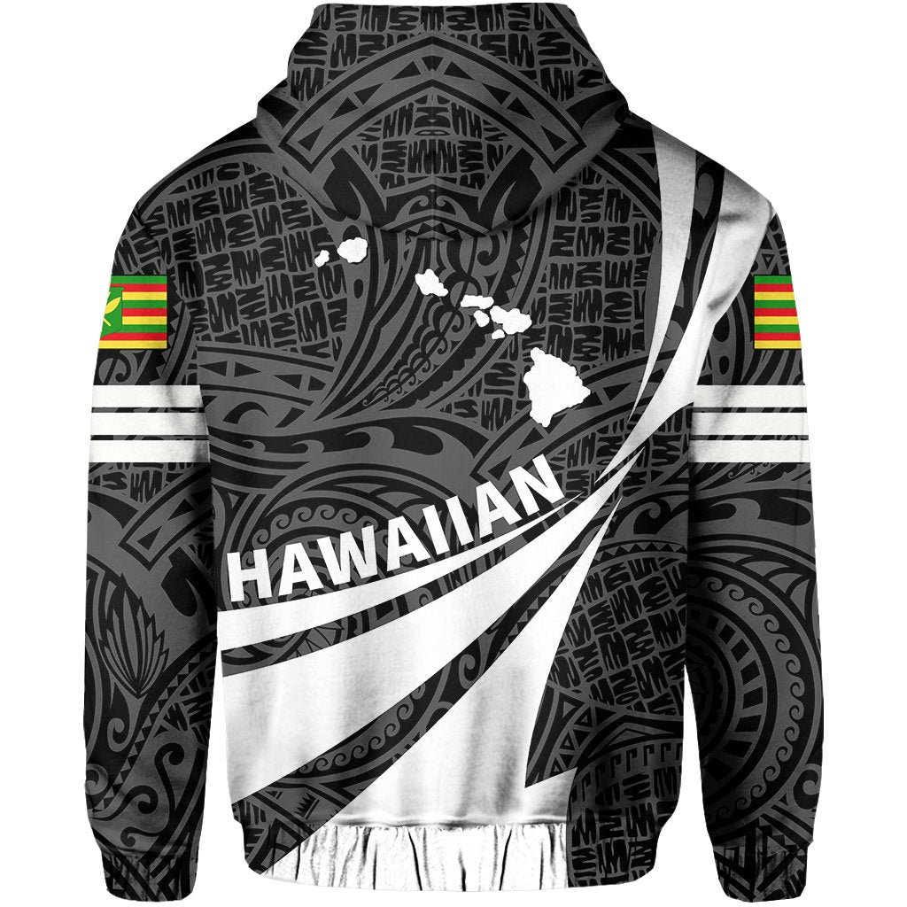 Kanaka Polynesian Hoodie White Doma Style - Polynesian Pride