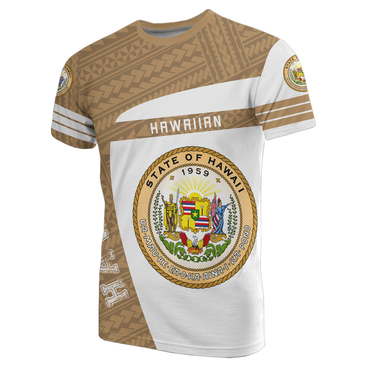 Hawaii Polynesian Sport T Shirt Gold Premium Style - Polynesian Pride