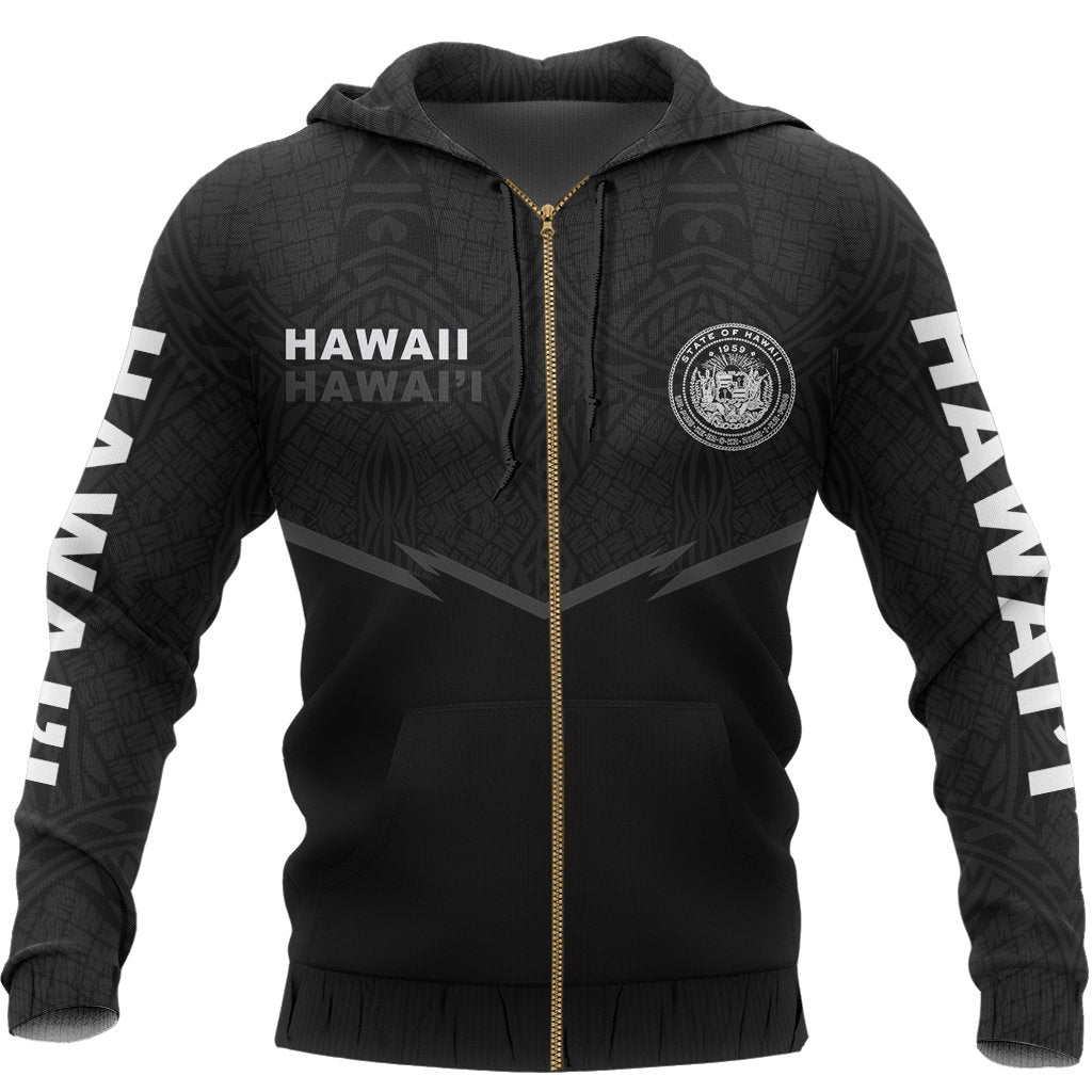 Hawaii Polynesian Zipper Hoodie Gray Energy Style - Polynesian Pride
