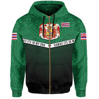 Hawaii Polynesian Zipper Hoodie Green Mix Style - Polynesian Pride
