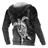 American Samoa Polynesian Custom Hoodie Turtle Eternity Black - Polynesian Pride