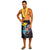 Hawaii Lavalava - Plumeria Flowers Turtle Rainbow Style One Size Black - Polynesian Pride