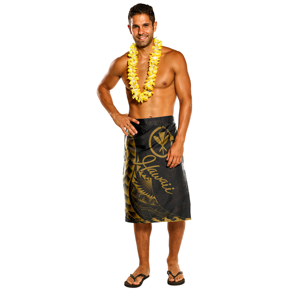 Hawaii Lavalava - Polynesian Patterns One Size Black - Polynesian Pride