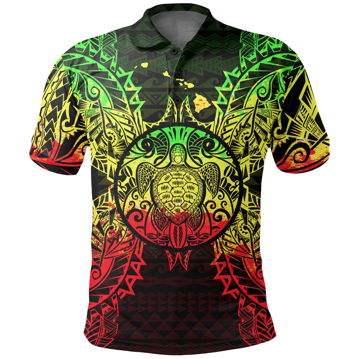 Hawaii Polo Shirt Hawaii Map Kanaka Maoli Polynesian Turtle Reggae Unisex Reggae - Polynesian Pride