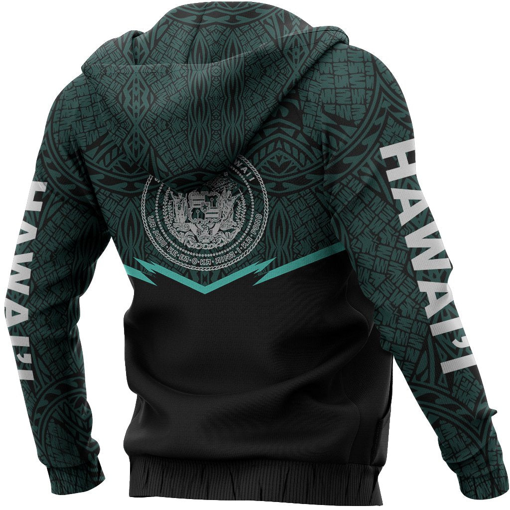 Hawaii Polynesian Hoodie Turquoise Energy Style - Polynesian Pride