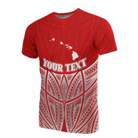 Hawaii Polynesian Custom T Shirt Red Pride Map and Seal Unisex Red - Polynesian Pride