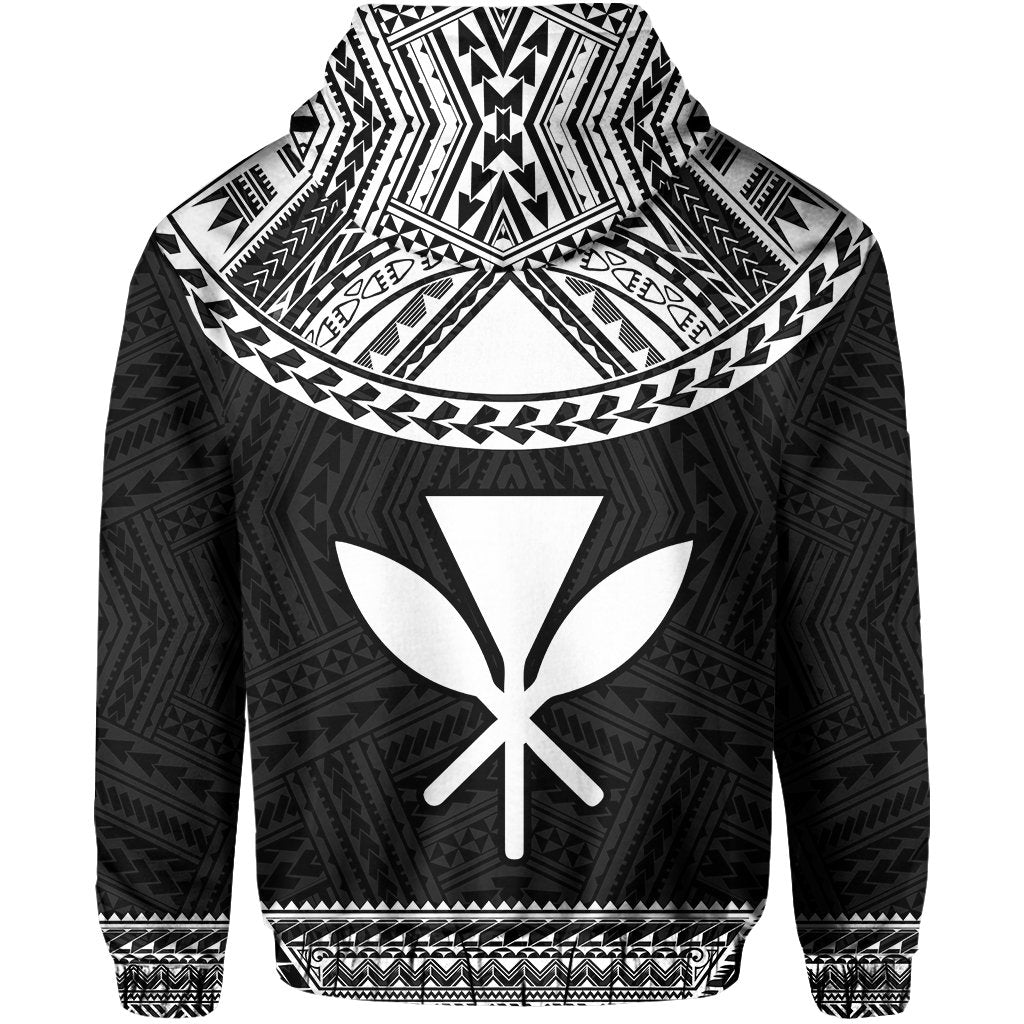 Hawaii Kanaka Polynesian Zipper Hoodie Divinity White - Polynesian Pride