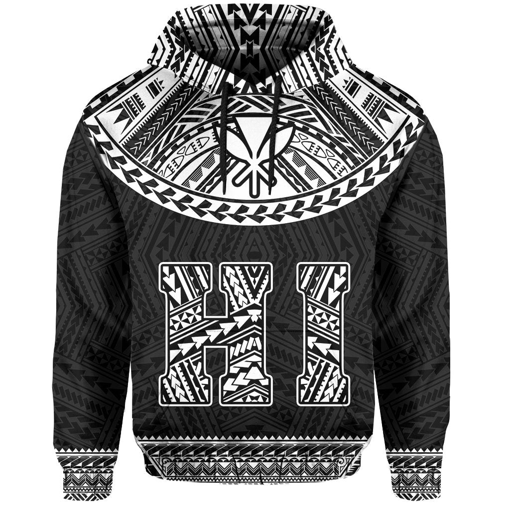 Hawaii Kanaka Polynesian Hoodie Divinity White - Polynesian Pride