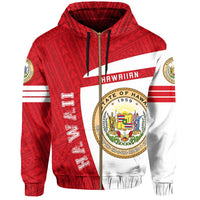 Hawaii Polynesian Sport Zipper Hoodie Red Premium Style - Polynesian Pride