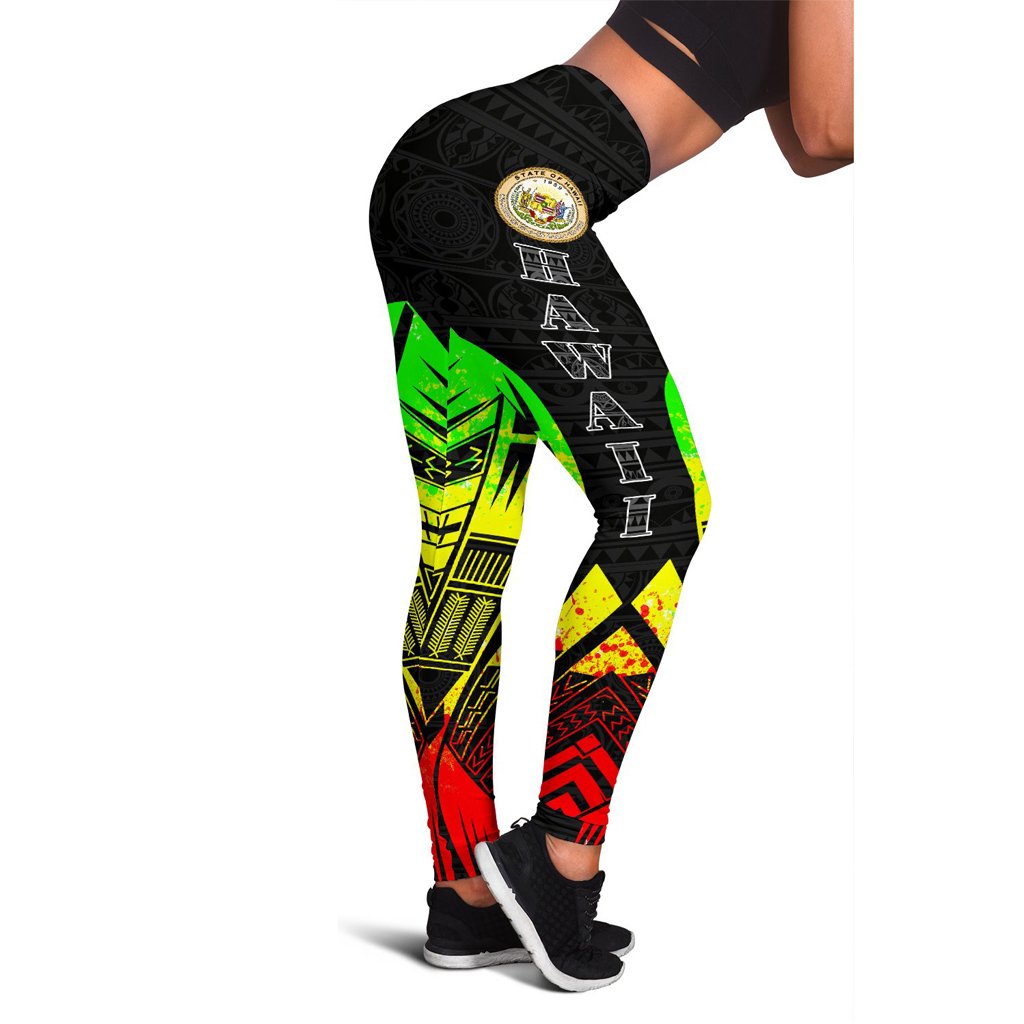 Hawaii Polynesian Leggings - Polynesian Tattoo Reggae Version Reggae - Polynesian Pride