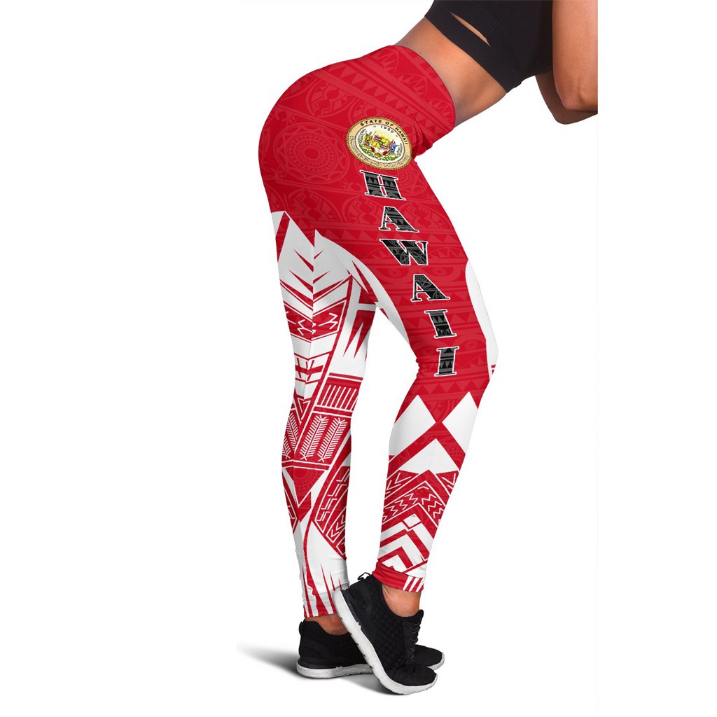 Hawaii Polynesian Leggings - Polynesian Tattoo Flag Version White - Polynesian Pride