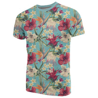 Hawaii Seamless Floral Pattern With Tropical Hibiscus, Watercolor T Shirt - Polynesian Pride