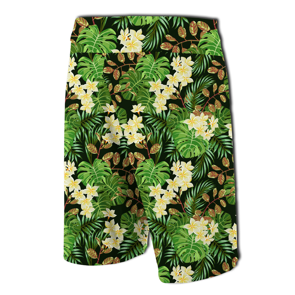 Hawaii Tropical Leaves And Plumeria Board Shorts - Polynesian Pride