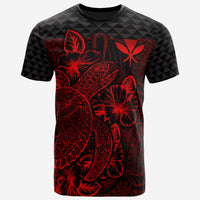 Hawaii Polynesian T Shirt Kanaka Maoli Turtle Hibiscus Red Unisex Red - Polynesian Pride