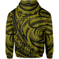 Kakau Yellow Hawaii Warrior Football Hoodie (Zip) - Polynesian Pride
