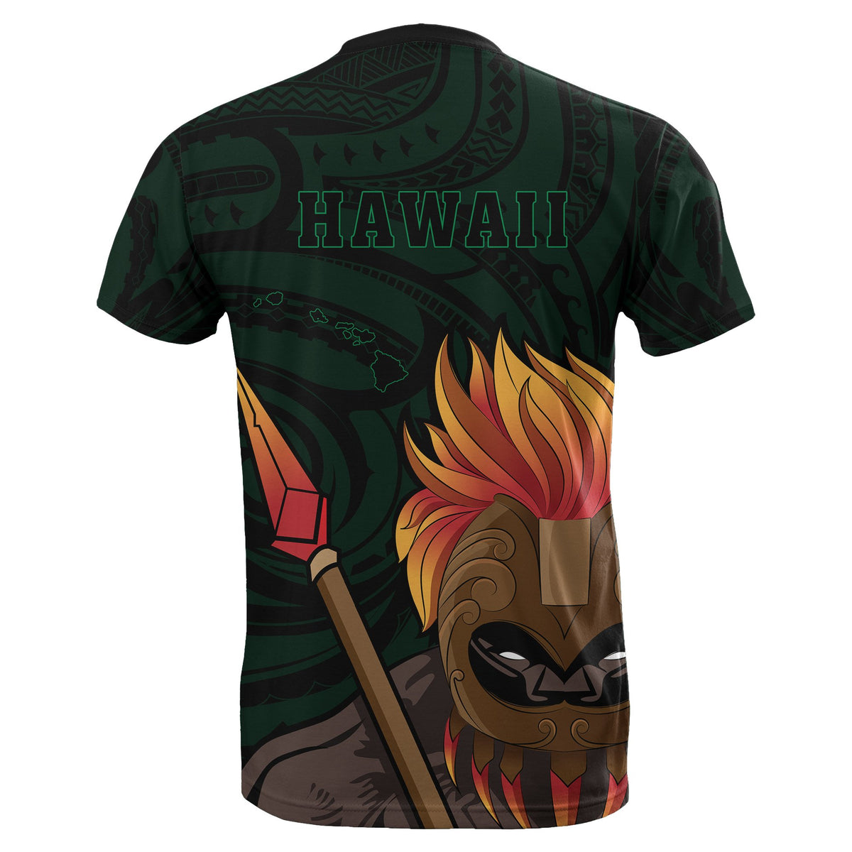 Polynesian Kakau Green Kanaka Warrior Hoodie Legend - Polynesian Pride
