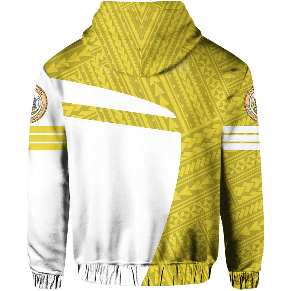 Hawaii Polynesian Sport Hoodie Yellow Premium Style - Polynesian Pride