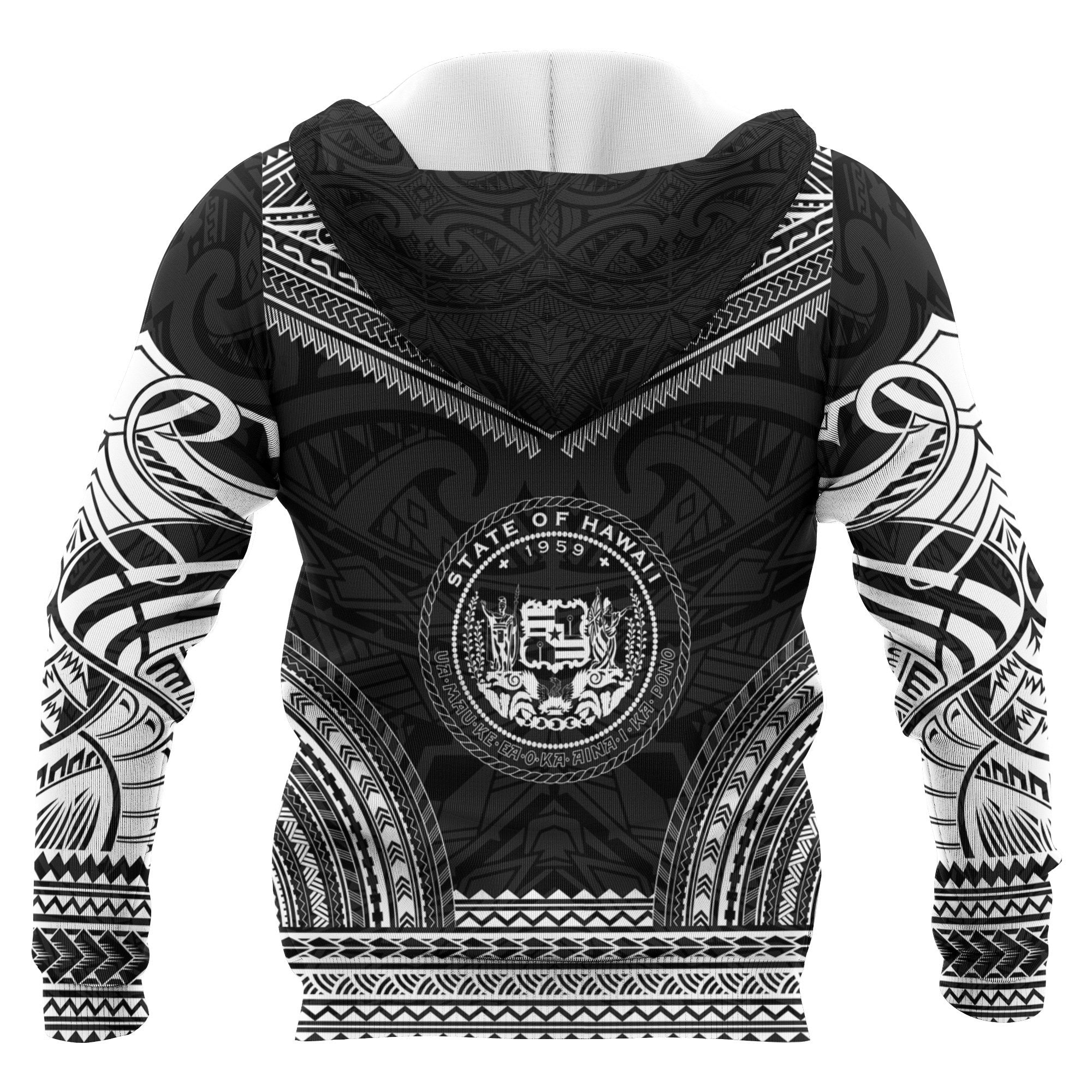 Hawaii Polynesian Chief Custom Hoodie Black Version Unisex Black - Polynesian Pride