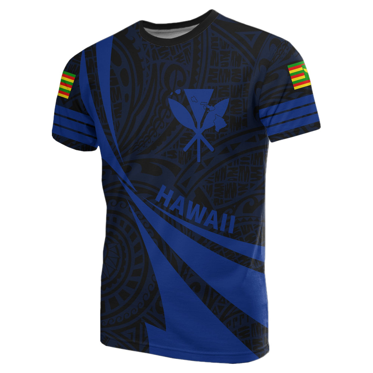 Kanaka Polynesian T Shirt Blue Doma Style - Polynesian Pride