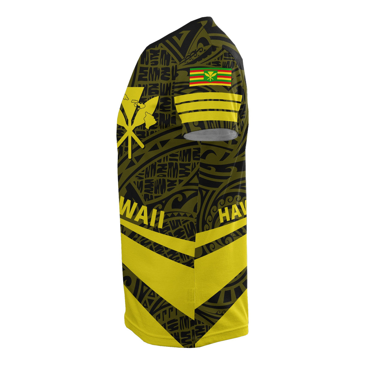 Kanaka Polynesian T Shirt Yellow Doma Style - Polynesian Pride