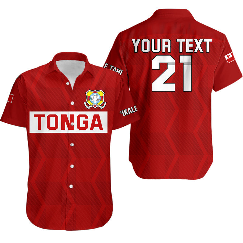 (Custom Text And Number) Tonga Rugby Sevens Hawaiian Shirt Sporty Style LT9 Red - Polynesian Pride
