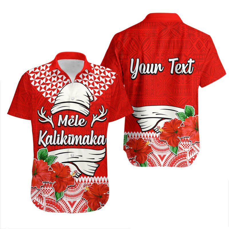 (Custom Personalised) Hawaii Hibiscus Flower Mele Kalikimaka Hawaiian Shirt LT9 Red - Polynesian Pride