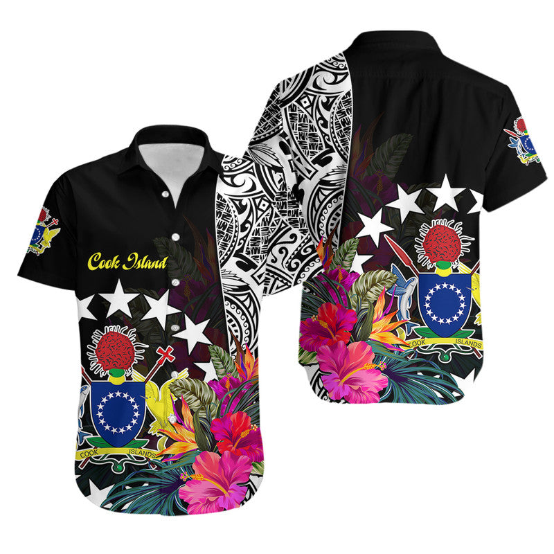 Cook Island Matching Dress and Hawaiian Shirt Polynesian Tropical Flowers LT9 - Polynesian Pride
