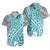 Traditional Polynesian Tribal Tattoo Retro Matching Dress and Hawaiian Shirt Turquoise LT9 - Polynesian Pride