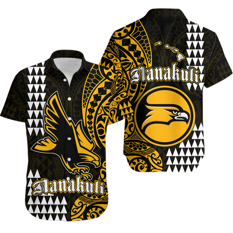 Hawaii Nanakuli High School Hawaiian Shirt Tribal Kakau LT9 Yellow - Polynesian Pride