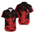 Polynesian Couple Outfits Hawaii Shaka Sign Couple Long Dress and Hawaiian Shirt Red Version LT9 - Polynesian Pride