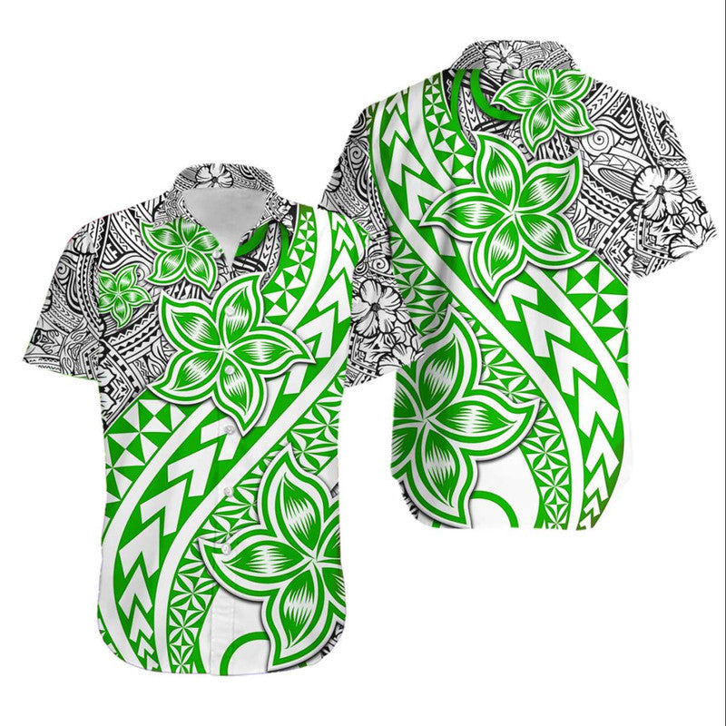 Traditional Polynesian Tribal Tattoo Retro Hawaiian Shirt Green LT9 Green - Polynesian Pride