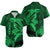 Hawaii Hawaiian Shirt Shark and Turtle Mix Kakau Green LT9 Green - Polynesian Pride