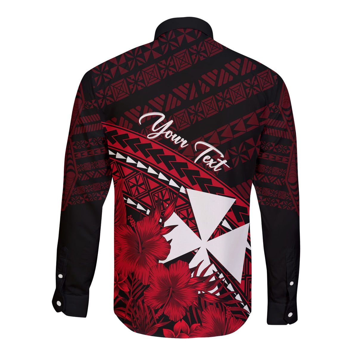Wallis et Futuna Personalised Long Sleeve Button Shirt Tapa Hibiscus Vibes LT7 - Polynesian Pride