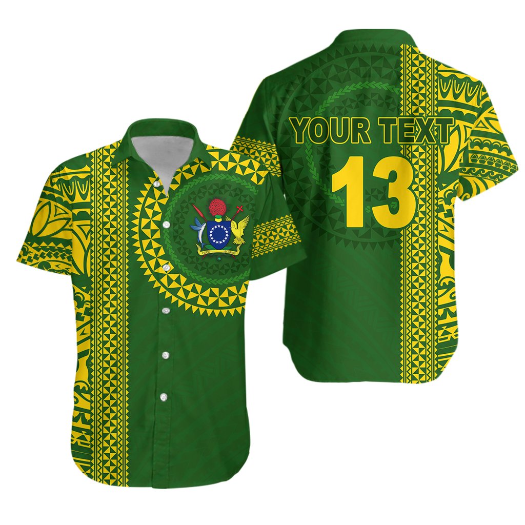 (Custom Personalised) Cook Islands Rugby Hawaiian Shirt Notable - Custom Text and Number Unisex Green - Polynesian Pride