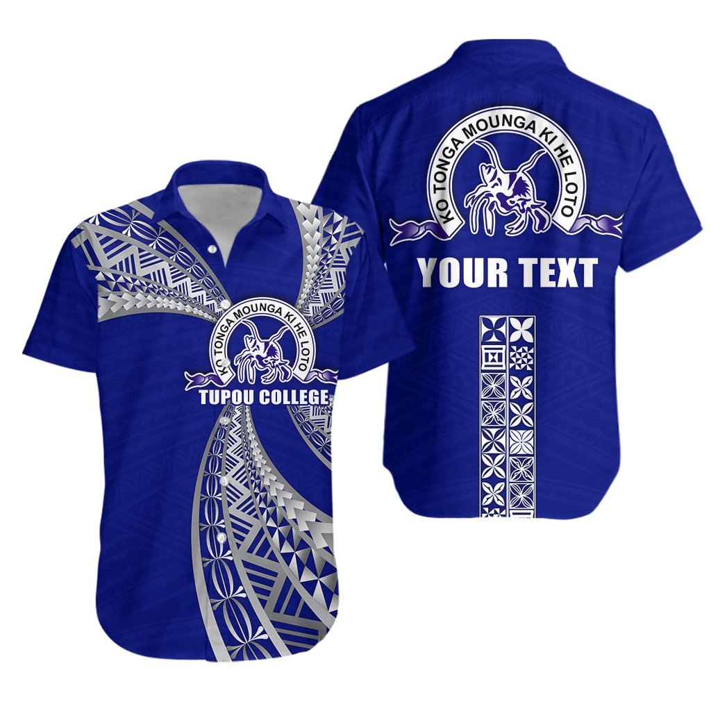 (Custom Personalised) Tupou College Hawaiian Shirt Toloa Tonga Unisex Blue - Polynesian Pride