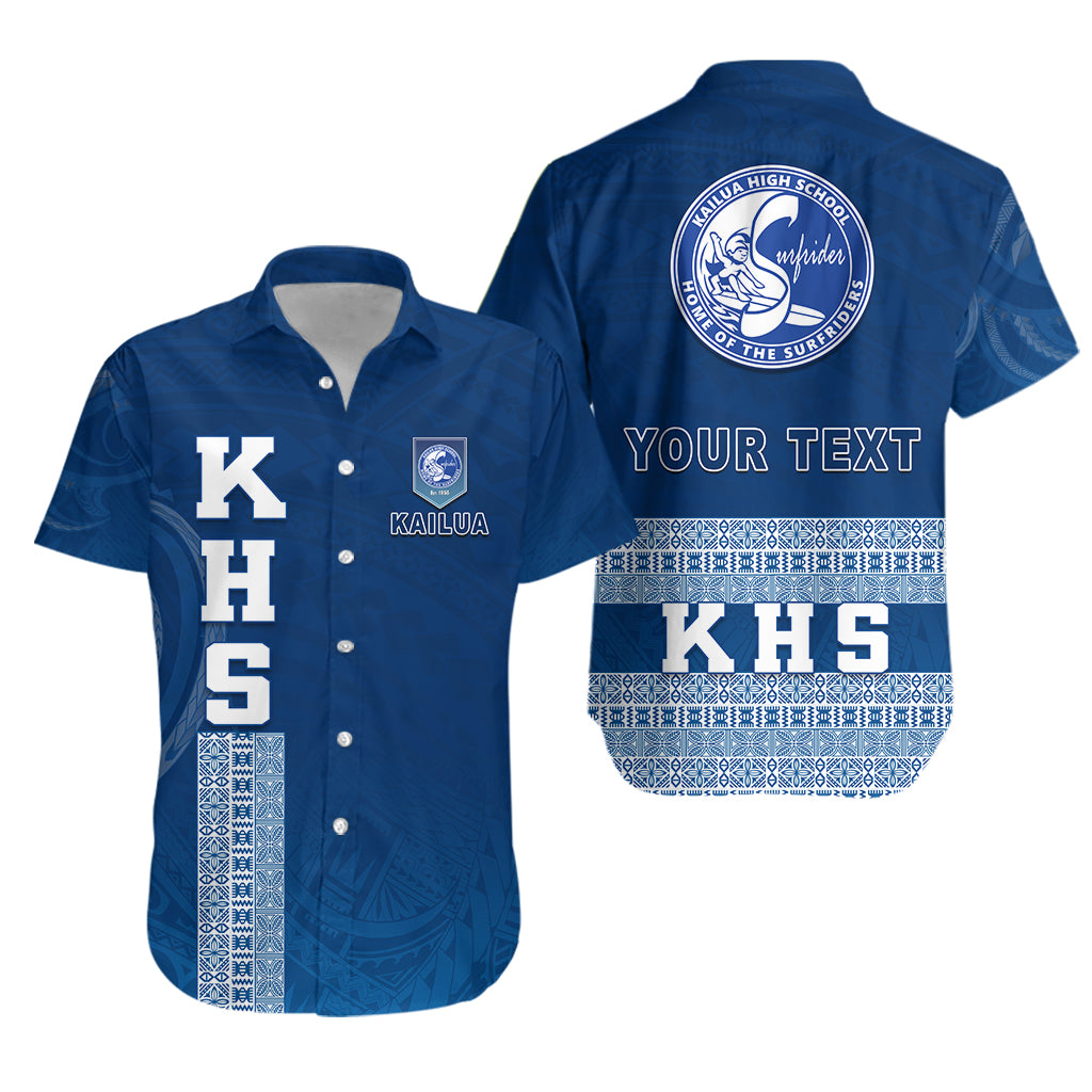 (Custom Personalised) Kailua High School Hawaiian Shirt - KHS Hawaii Pattern LT13 Unisex Blue - Polynesian Pride