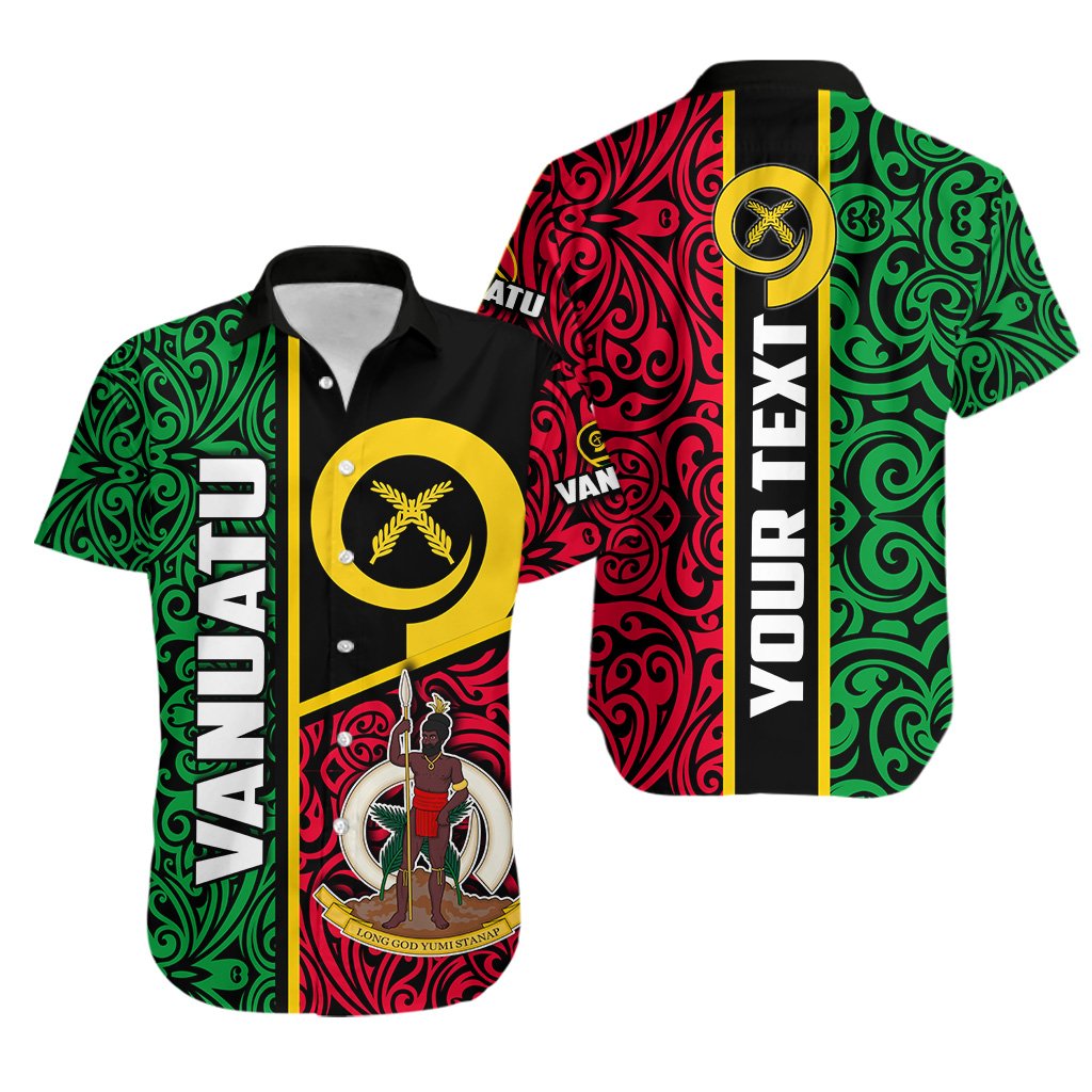 (Custom Personalised)Vanuatu Rugby Hawaiian Shirt Polynesian Flag Style Unisex Green - Polynesian Pride