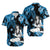 Hawaii Summer Colorful Hula Girl Matching Dress and Hawaiian Shirt Light Blue LT6 - Polynesian Pride