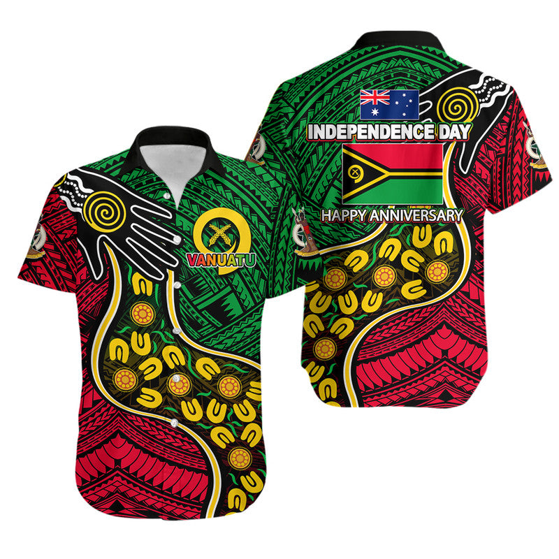 Vanuatu Mix Aboriginal Happy Independence Day Hawaiian Shirt LT6 Unisex Red - Polynesian Pride
