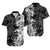 Hawaii Flowers Mix Tribal Pattern Matching Dress and Hawaiian Shirt White LT6 - Polynesian Pride