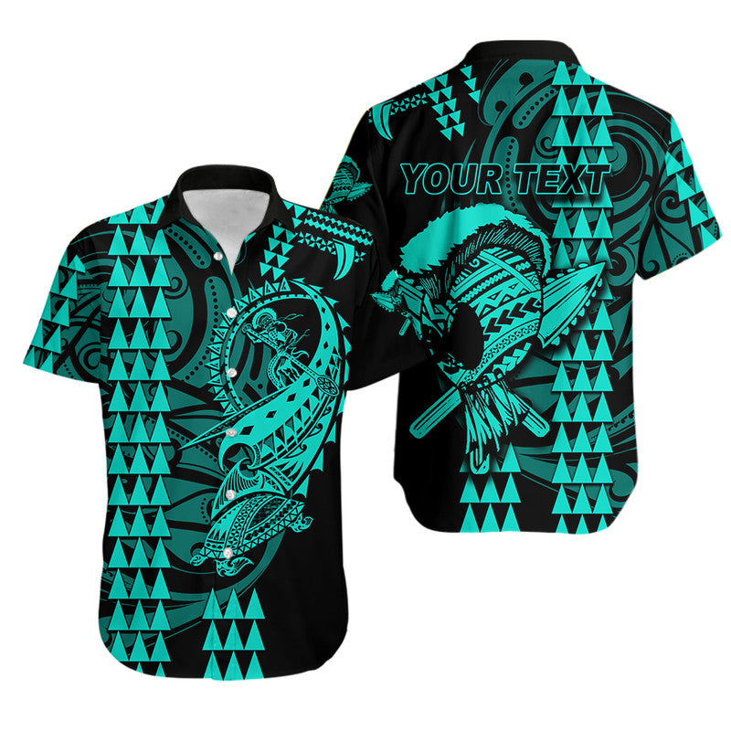 (Custom Personalised) Hawaii Polynesian Warrior Kakau Hawaiian Shirt - Green LT6 Green - Polynesian Pride