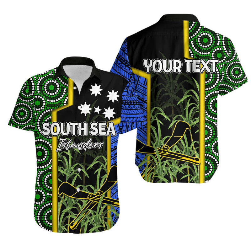 (Custom Personalised) South Sea Islanders Flag Style Hawaiian Shirt Kanaka LT6 Black - Polynesian Pride