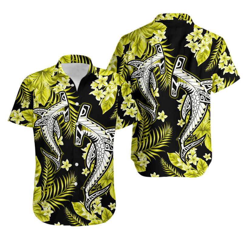 Hawaii Summer Colorful Shark Hawaiian Shirt Yellow LT6 Unisex Yellow - Polynesian Pride