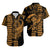 (Custom Personalised) Hawaii Polynesian Warrior Kakau Hawaiian Shirt - Gold LT6 Gold - Polynesian Pride