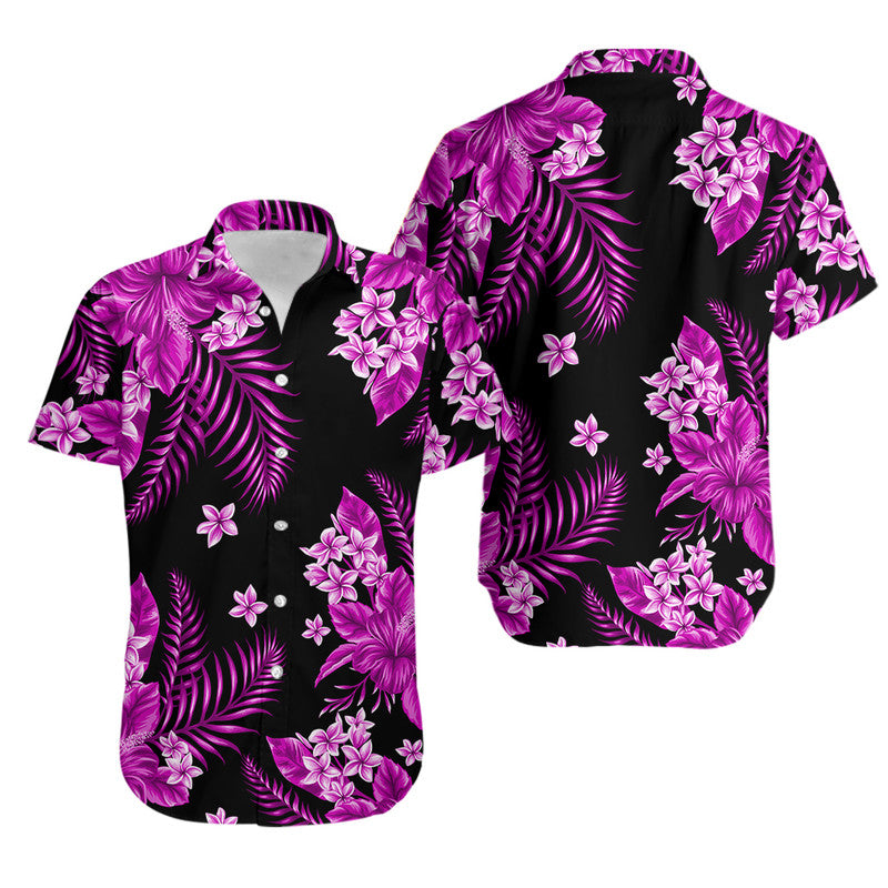 Hawaii Summer Colorful Matching Dress and Hawaiian Shirt Purple LT6 - Polynesian Pride